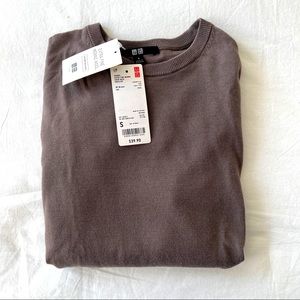 Uniqlo merino wool brown sweater Size S NWT